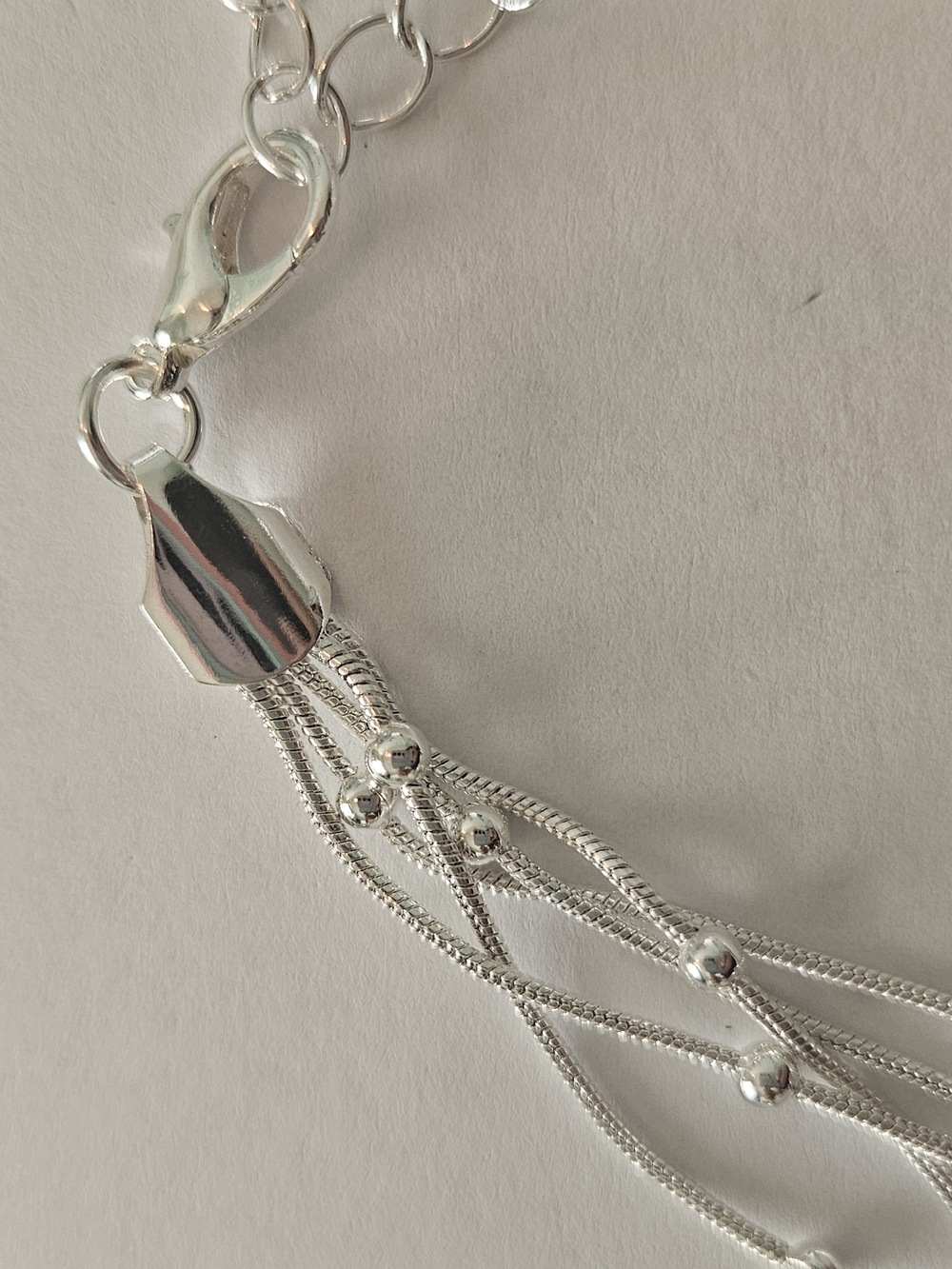 NWT Silver Multi-Strand Beaded Bracelet Bridal Wedding Prom Party Feminine - Picture 3 of 6